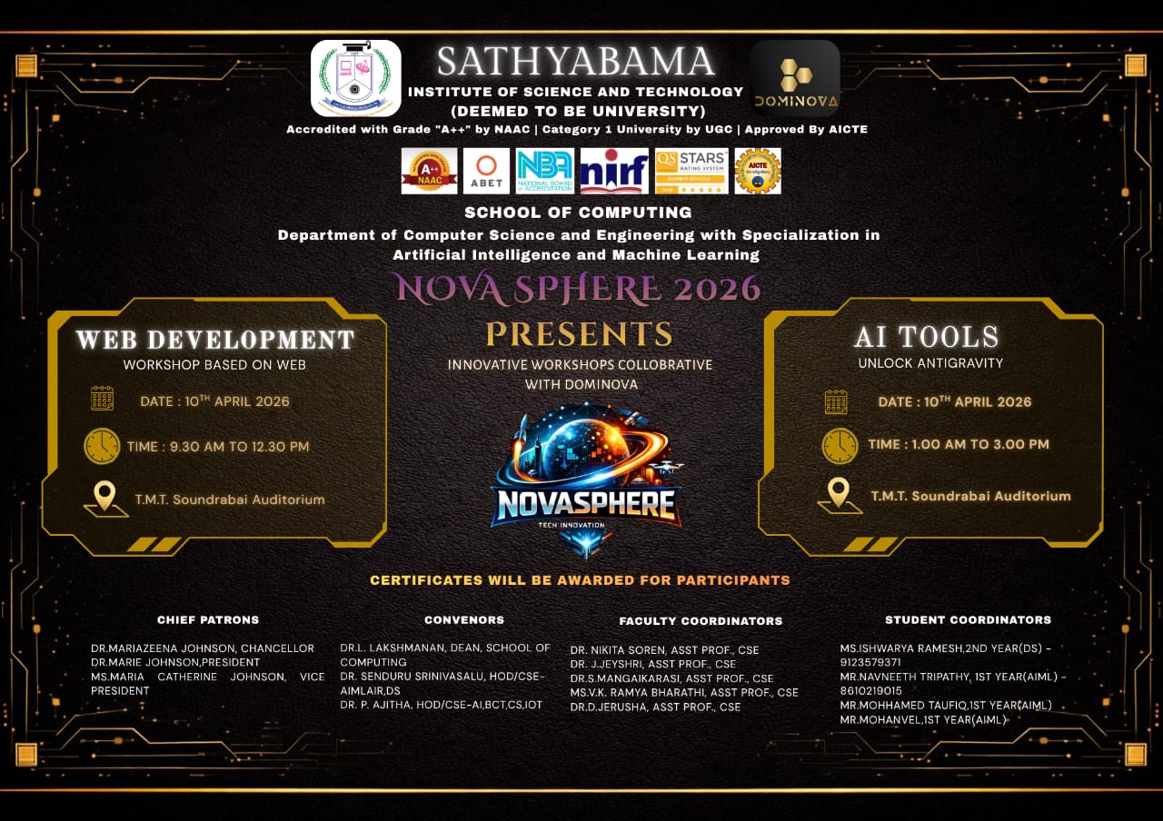NovaSphere 2026 – Web Development & AI Tools Workshops - 10th April 2026
