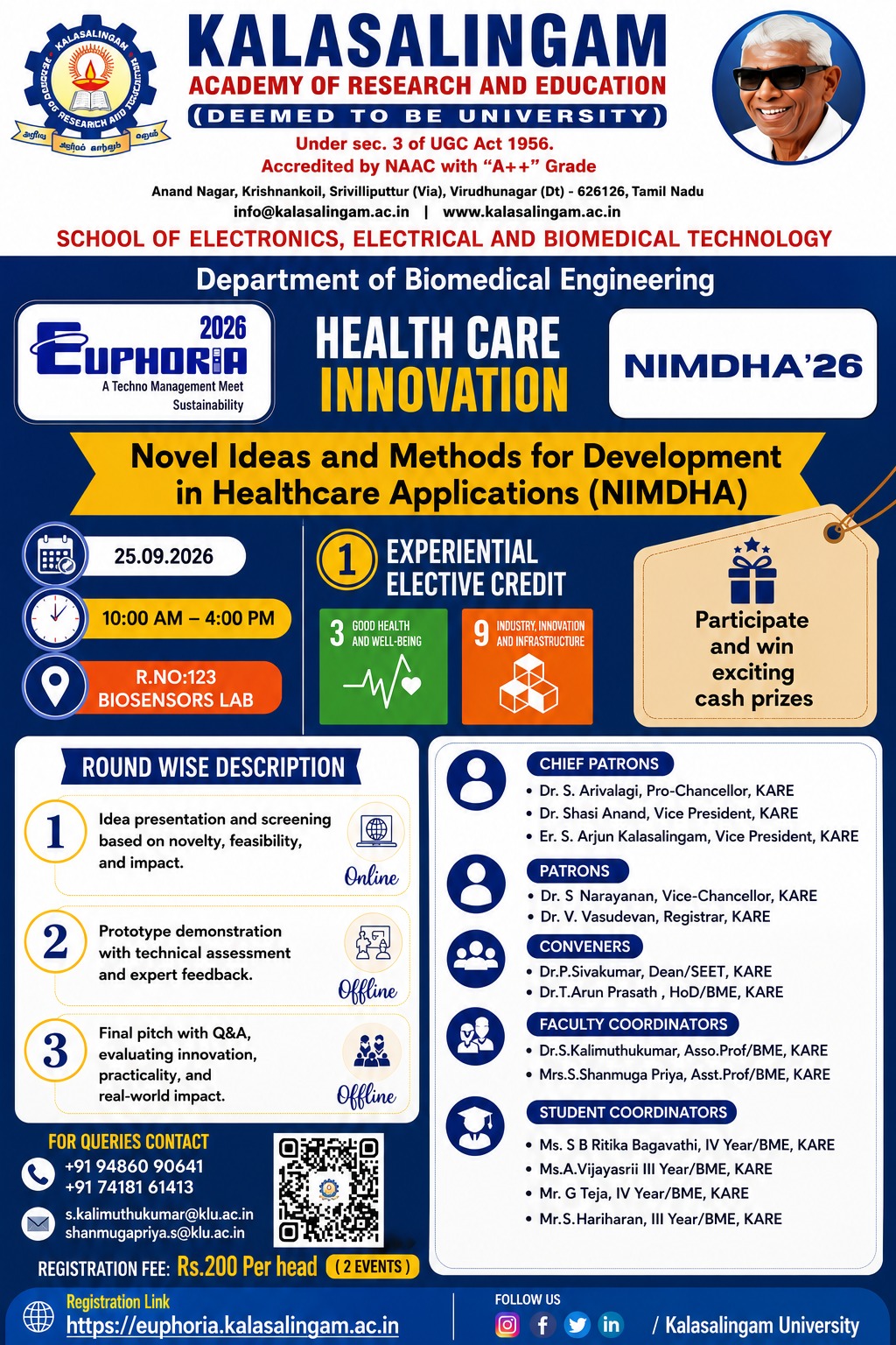 Novel Ideas and Methods for Development in Healthcare Applications (NIMDHA'26) Poster