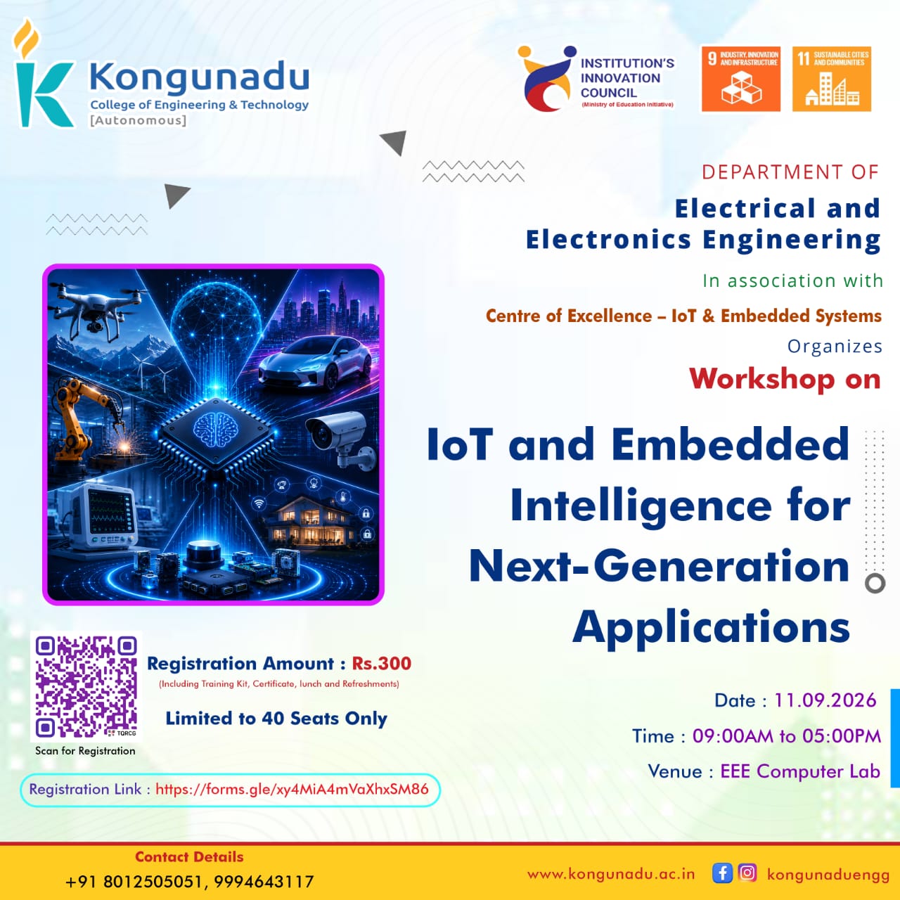 One Day Workshop on IoT and Embedded Intelligence for Next-Generation Applications 2026 Poster