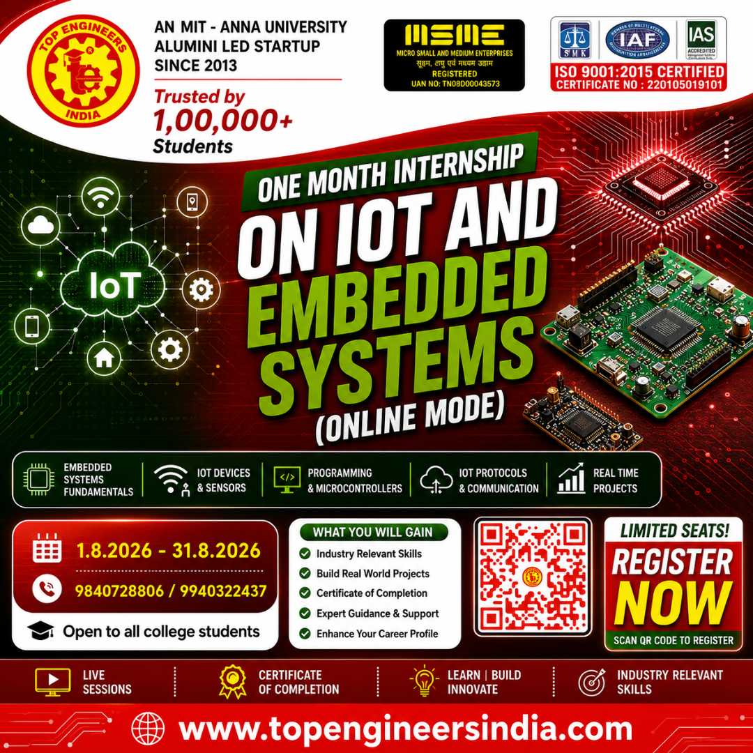 One Month Internship on IoT and Embedded Poster