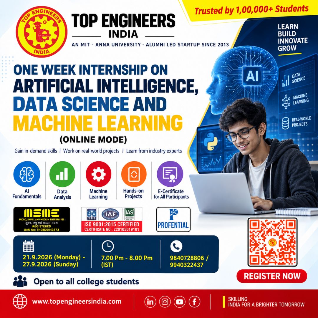 One Week Internship on Artificial Intelligence, Data Science and Machine Learning 2026 Poster