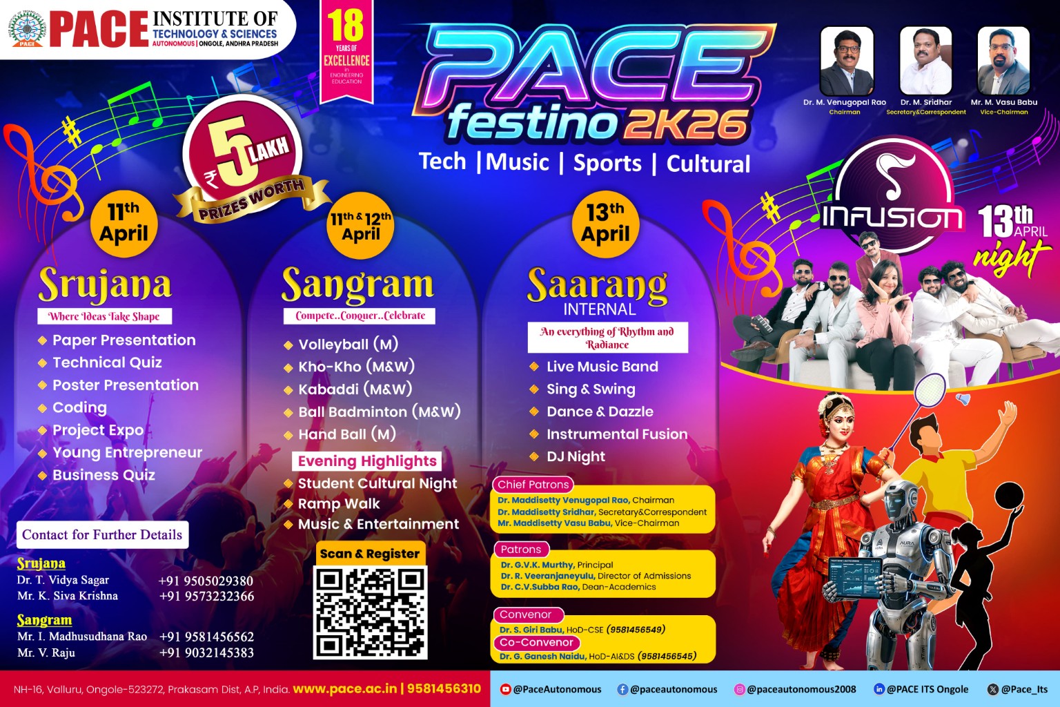 PACE festino 2K26, Pace Institute of Technology and Sciences (Autonomous)