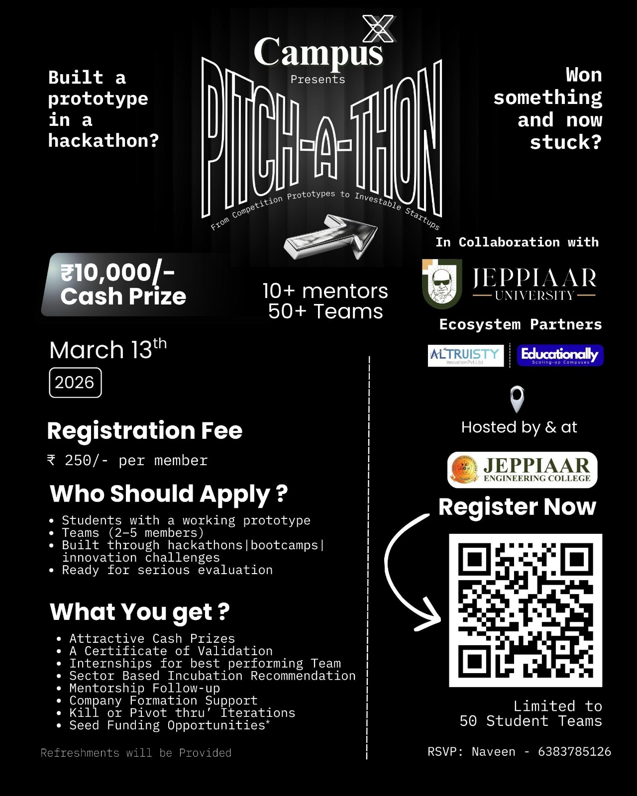 PITCH-A-THON - "A POST HACKATHON" 2026 Poster