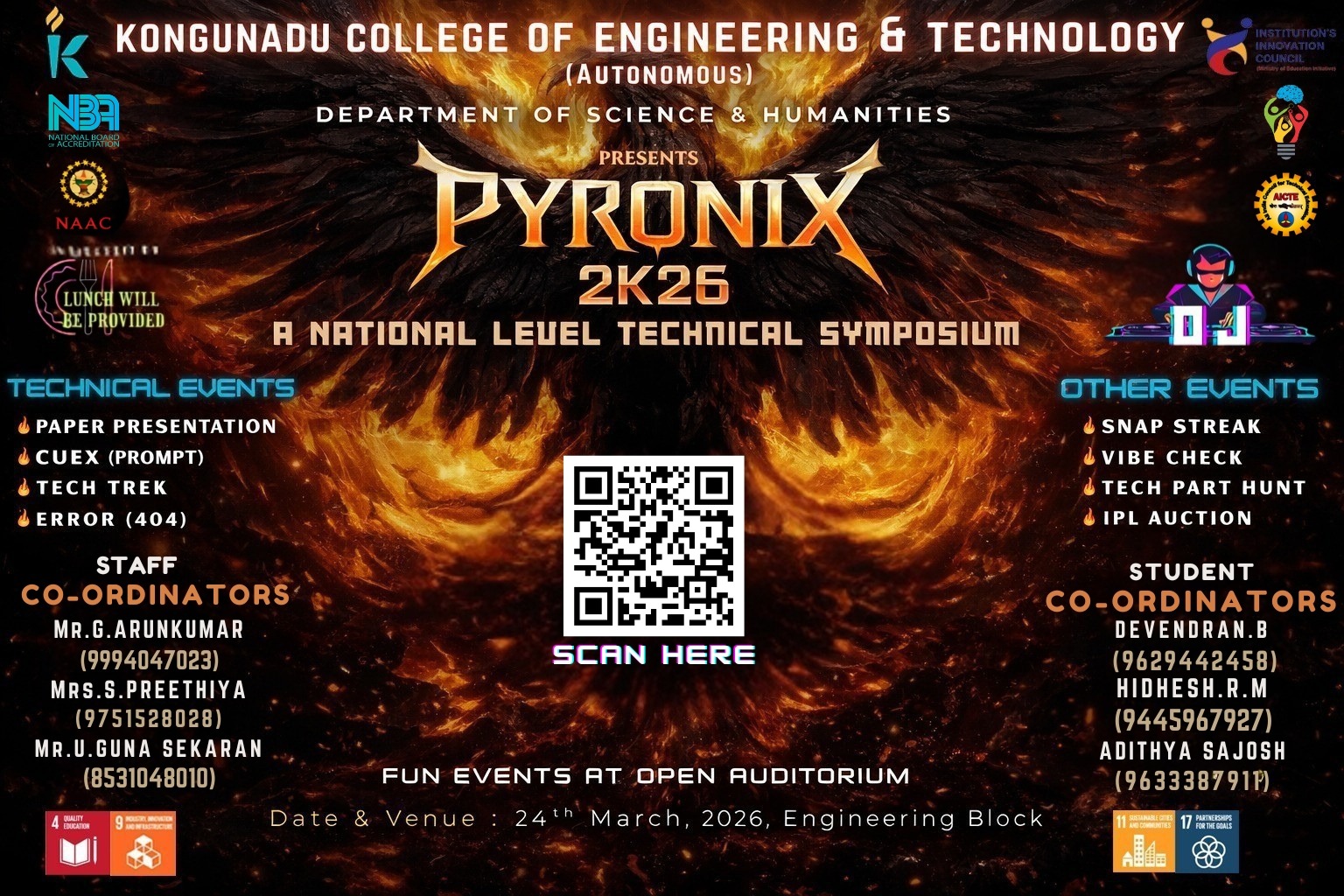 PYRONIX 2K26, Kongunadu College of Engineering and Technology Poster