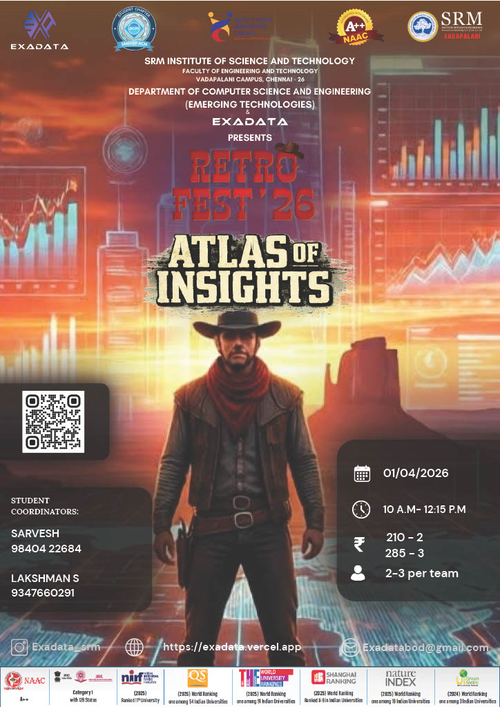 RetroFest'26 Atlas of Insights- SRM Institute of Science and Technology Vadapalani Campus Poster