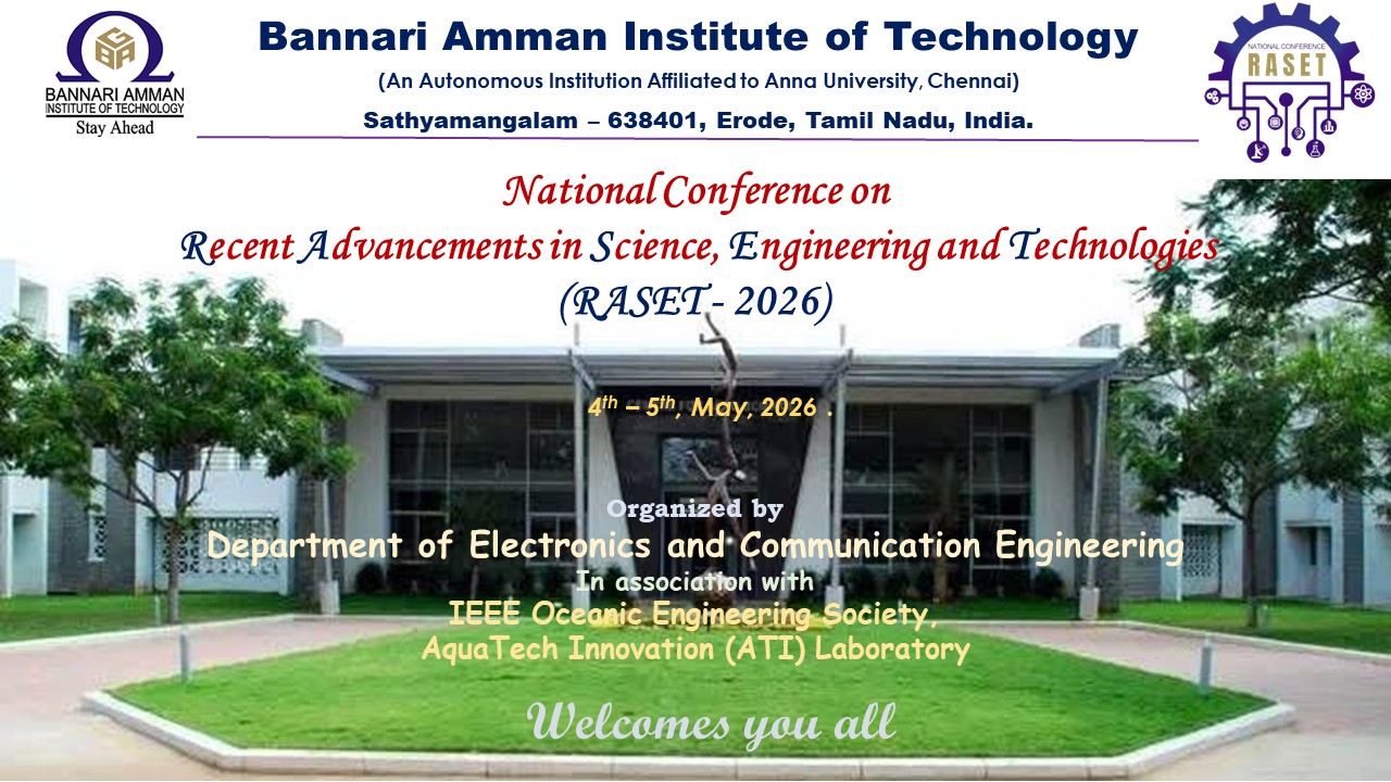Sixth National Conference on Recent Advancements in Science, Engineering and Technologies RASET-2026 Poster
