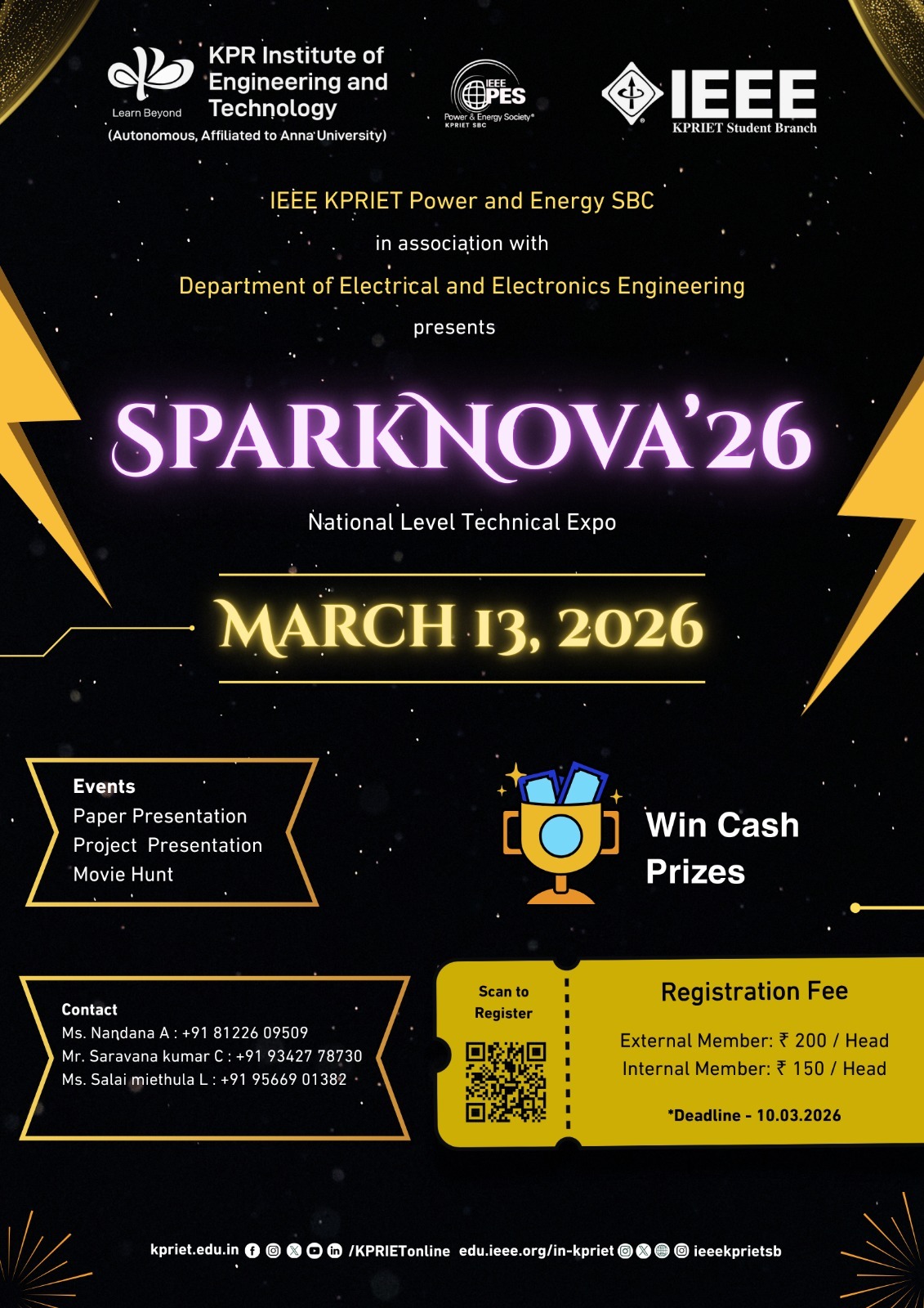 SPARKNOVA'26, KPR Institute of Engineering and Technology