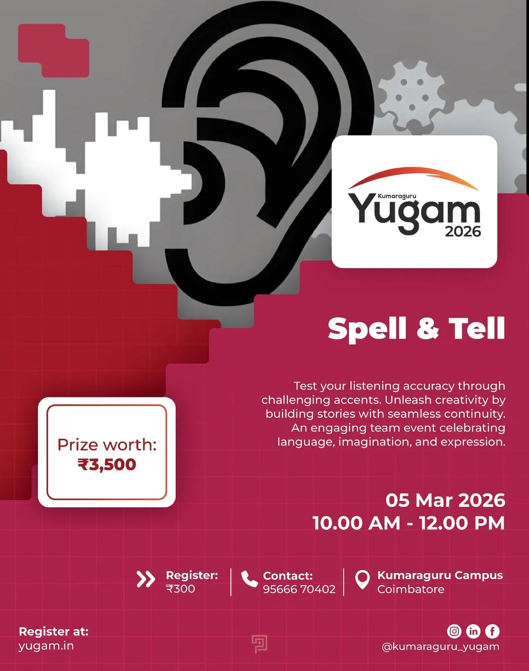Spell & Tell 2026, Kumaraguru College of Technology, Literary Event, Coimbatore