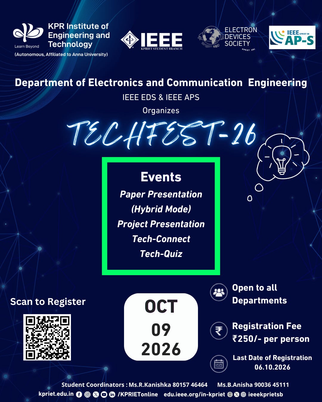 Techfest-26, KPR Institute of Engineering and Technology, Coimbatore