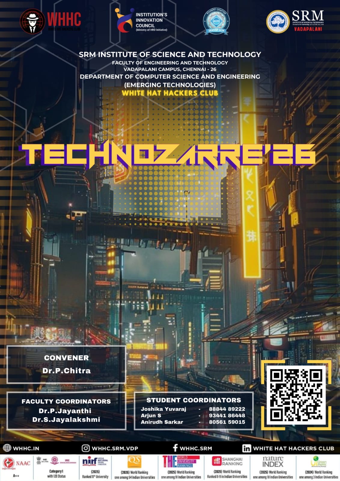 Technozarre 2026- SRM Institute of Science and Technology Vadapalani Campus Poster