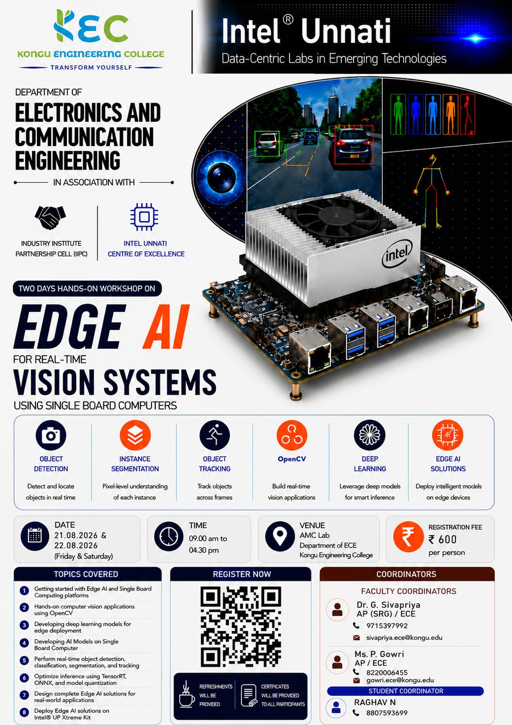 Two Days Hands-on Workshop on Edge AI for Real-Time Vision Systems Using Single Board Computers Poster