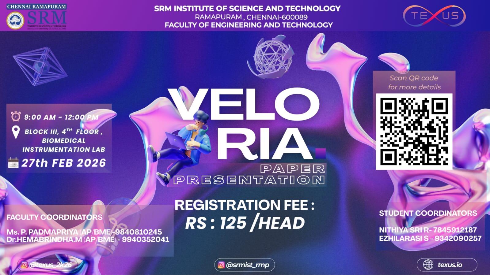 VELORIA ’26 | TEXUS ’26, SRM Institute of Science and Technology Ramapuram