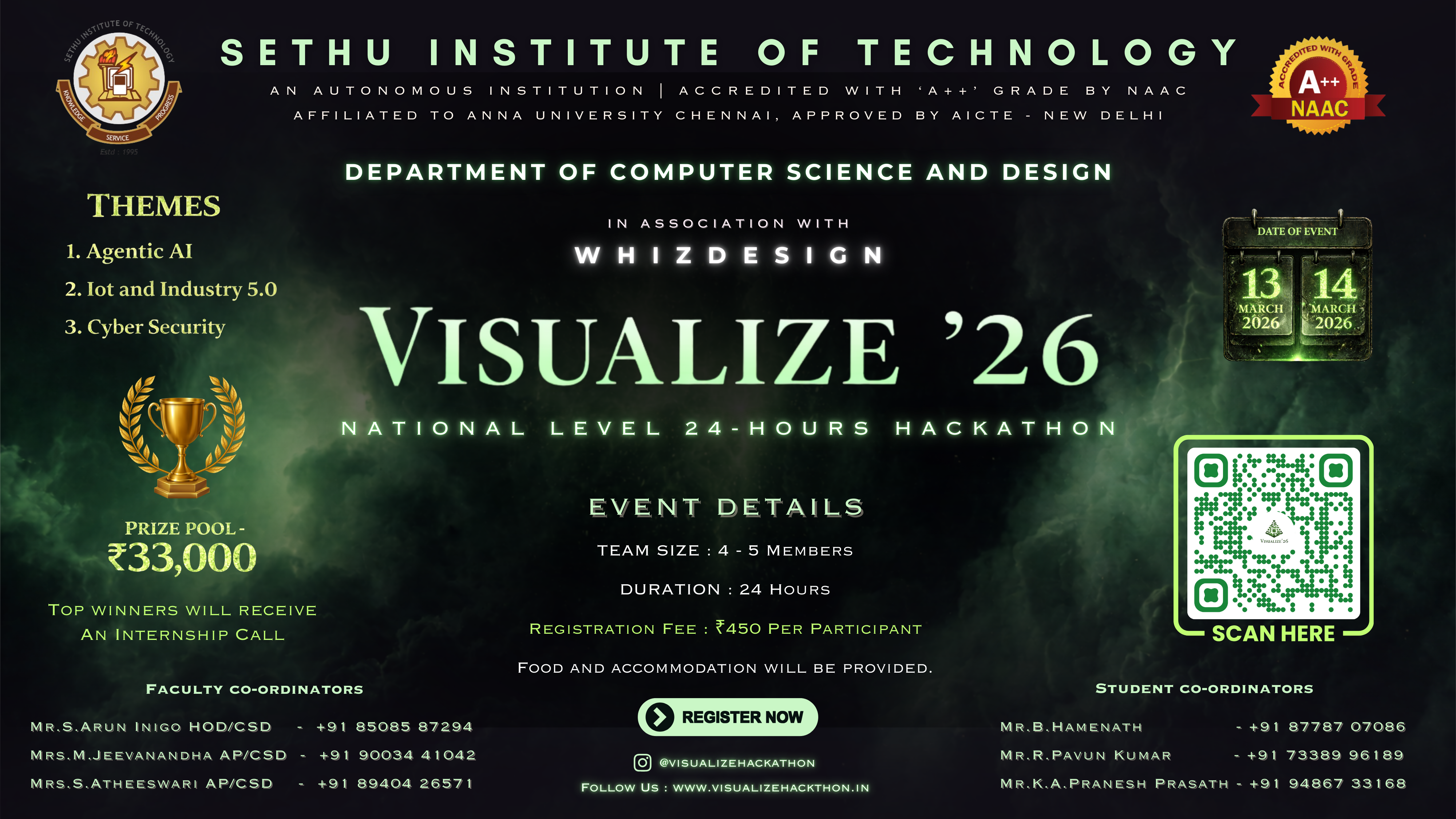 Visualize '26, Sethu Institute of Technology, Hackathon, Kariapatti, Tamil Nadu