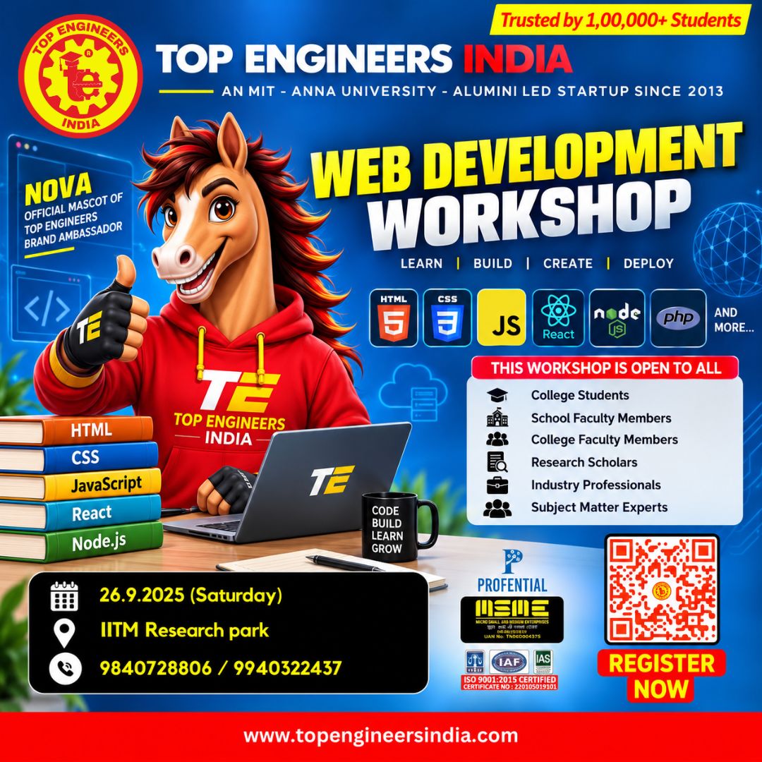Web Development Workshop 2026 - 26th September 2026 Poster