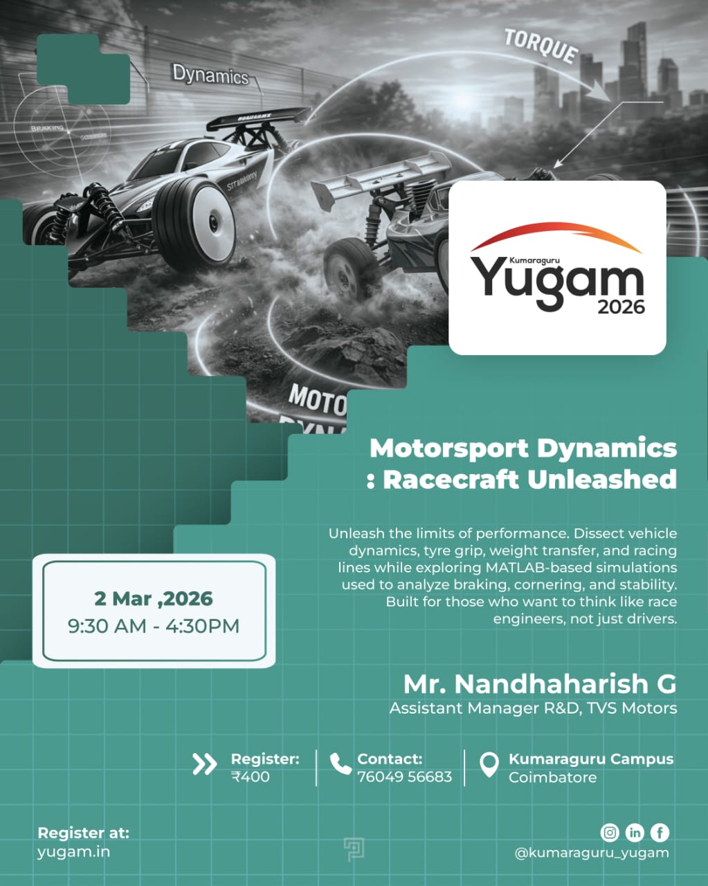 YUGA 2026: Motorsport Dynamics - Racecraft Unleashed- Coimbatore