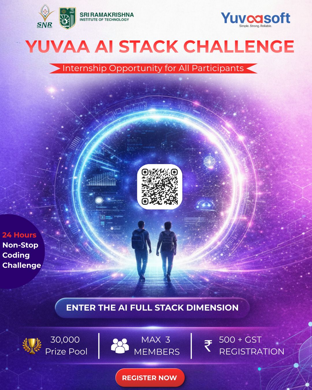Yuvaa AI Stack Challenge 2026, Sri Ramakrishna Institute of Technology, Coimbatore Poster