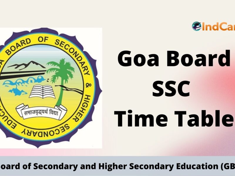 Goa Board SSC Time Table, GBSHSE 10th Routine PDF Download