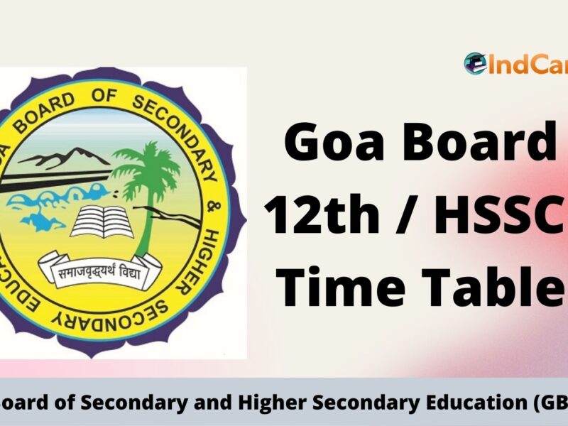 Goa Board HSSC Time Table, GBSHSE 12th Time Table PDF Download
