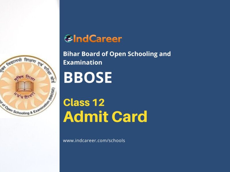 BBOSE 12th Admit Card, Bihar Board Open School Hall Ticket Download