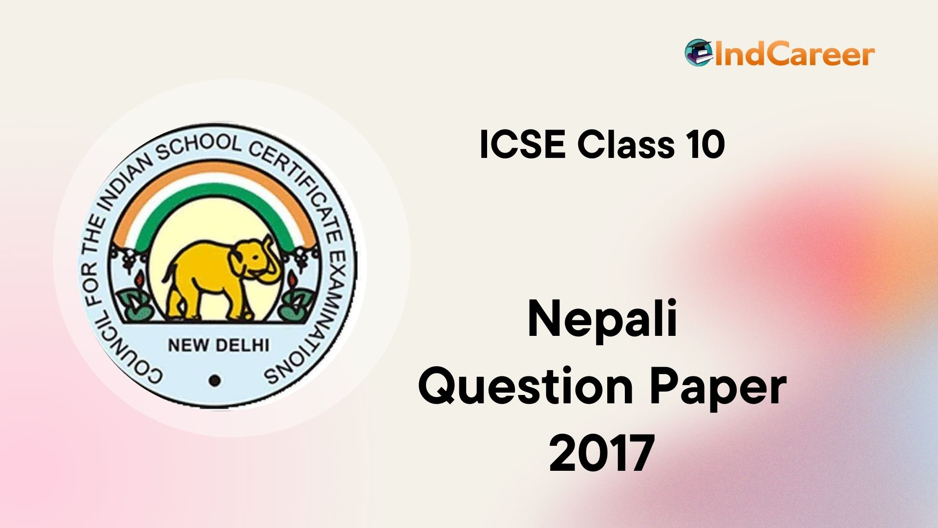 Icse 10th Nepali Question Paper Indcareer Schools 3565