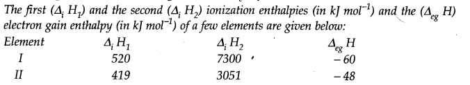 NCERT Solutions for 11th Class Chemistry: Chapter 3-Classification of Elements and Periodicity in Properties Que. 31