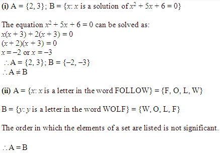 NCERT Solutions for 11th Class Maths: Chapter 1-Sets Ex.1.2 Que. 6