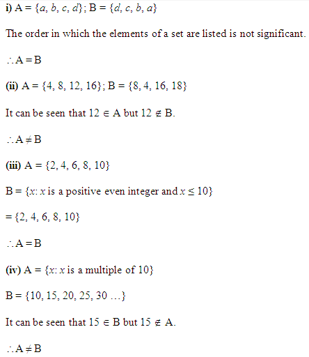 NCERT Solutions for 11th Class Maths: Chapter 1-Sets Ex.1.2 Que. 4