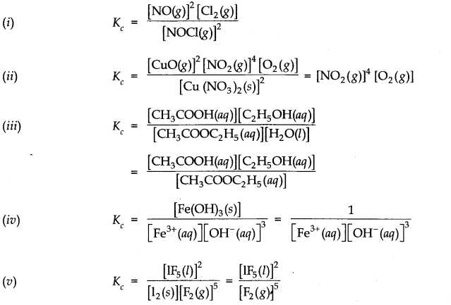 NCERT Solutions for 11th Class Chemistry: Chapter 7-Equilibrium Que. 5