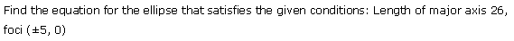 NCERT Solutions for 11th Class Maths: Chapter 11-Conic Sections Ex. 11. 3 que. 15