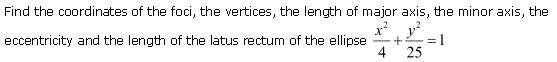 NCERT Solutions for 11th Class Maths: Chapter 11-Conic Sections Ex. 11. 3 que. 2