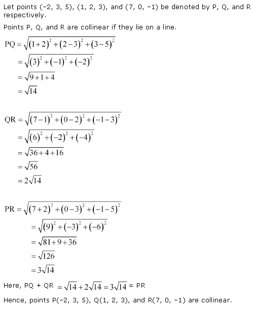 NCERT Solutions for 11th Class Maths: Chapter 12-Introduction to three Dimensional Geometry Ex. 12.2 Que. 2