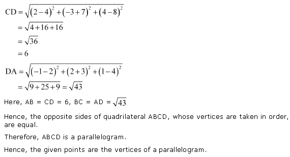 NCERT Solutions for 11th Class Maths: Chapter 12-Introduction to three Dimensional Geometry Ex. 12.2 Que. 3