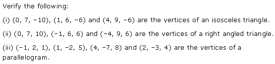 NCERT Solutions for 11th Class Maths: Chapter 12-Introduction to three Dimensional Geometry Ex. 12.2 Que. 3