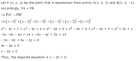 NCERT Solutions for 11th Class Maths: Chapter 12-Introduction to three Dimensional Geometry Ex. 12.2 Que. 4