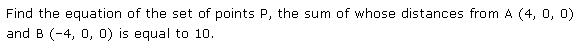 NCERT Solutions for 11th Class Maths: Chapter 12-Introduction to three Dimensional Geometry Ex. 12.2 Que. 5