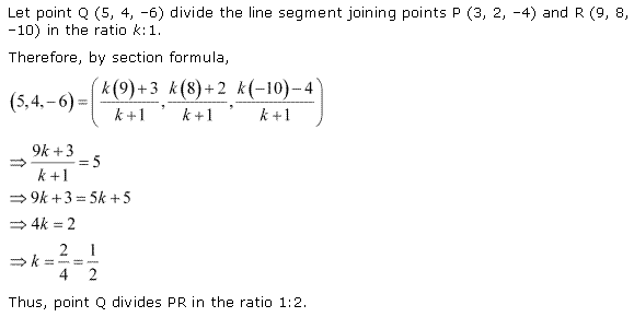 NCERT Solutions for 11th Class Maths: Chapter 12-Introduction to three Dimensional Geometry Ex. 12.3 Que. 2