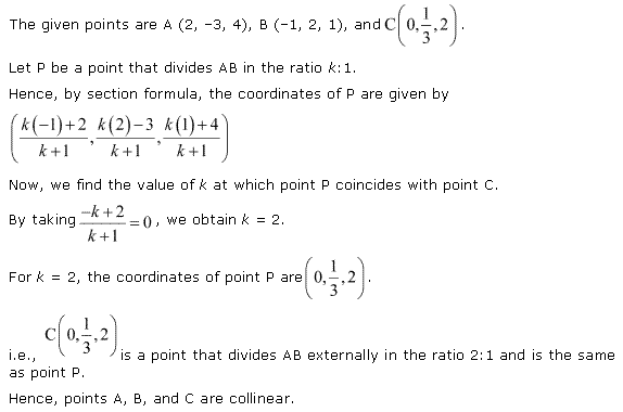 NCERT Solutions for 11th Class Maths: Chapter 12-Introduction to three Dimensional Geometry Ex. 12.3 Que. 4