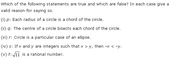 NCERT Solutions for 11th Class Maths: Chapter 14-Mathematical Reasoning Ex. 14.5 Que. 5