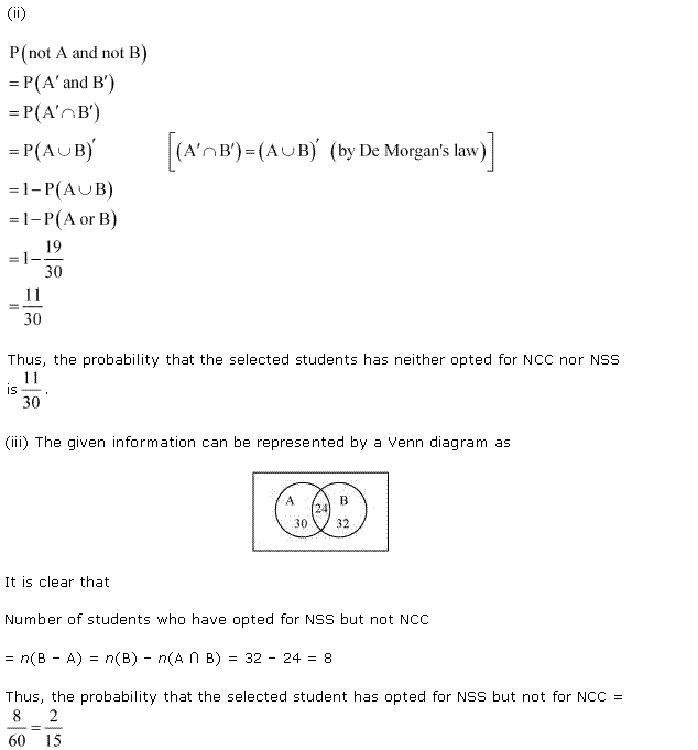 NCERT Solutions for 11th Class Maths: Chapter 16-Probability Ex. 16.3 Que. 21