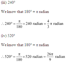 NCERT Solutions for 11th Class Maths: Chapter 3-Trigonometric Functions Ex. 3.1 Que. 1