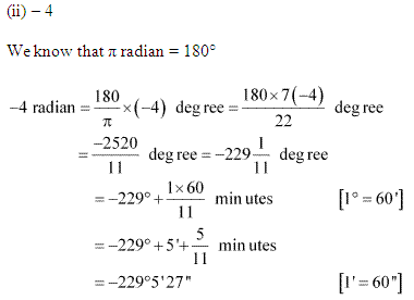 NCERT Solutions for 11th Class Maths: Chapter 3-Trigonometric Functions Ex. 3.1 Que. 2