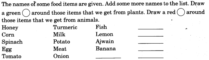 NCERT Solutions for 3rd Class Environmental Studies: Chapter 14-The Story of Food Que. 1