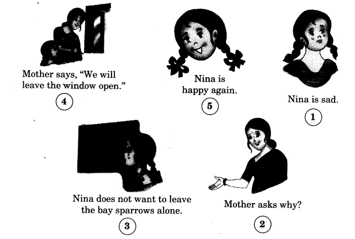 NCERT Solutions for 3rd Class English: Chapter 2-Nina and The Baby Sparrows
Picture Story
(1)