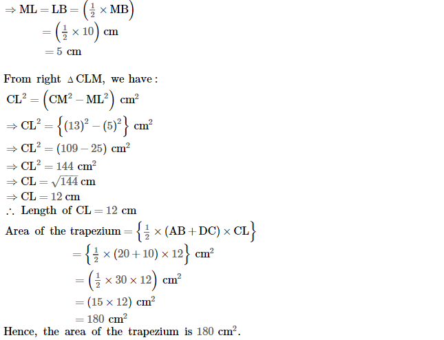 RS Aggarwal Solutions for Class 8 Maths Chapter 18–Area of a Trapezium and a Polygon Ex 18A Q11