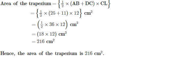 RS Aggarwal Solutions for Class 8 Maths Chapter 18–Area of a Trapezium and a Polygon Ex 18A Q12