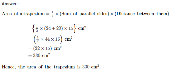 RS Aggarwal Solutions for Class 8 Maths Chapter 18–Area of a Trapezium and a Polygon Ex 18A Q1