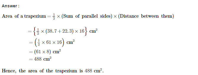 RS Aggarwal Solutions for Class 8 Maths Chapter 18–Area of a Trapezium and a Polygon Ex 18A Q2