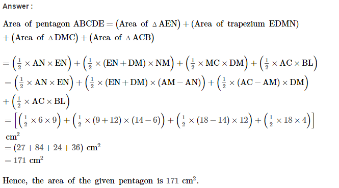 RS Aggarwal Solutions for Class 8 Maths Chapter 18–Area of a Trapezium and a Polygon Ex 18B Q3