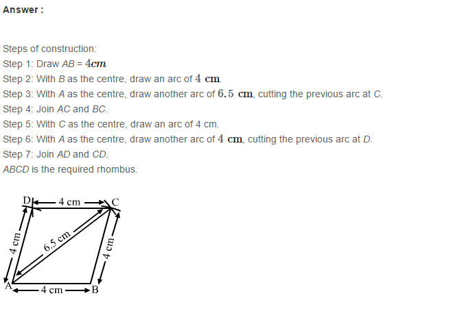 RS Aggarwal Solutions for Class 8 Maths Chapter 17–Construction of Quadrilaterals Exercise 17A Q13