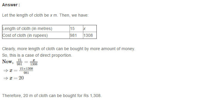 RS Aggarwal Solutions for Class 8 Maths Chapter 12–Direct and Inverse Proportion Ex 12A Q8